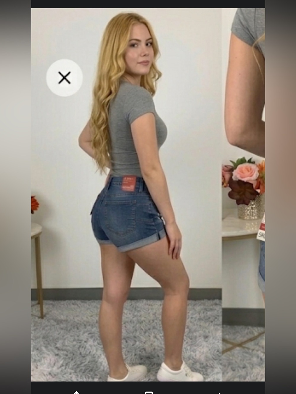 NWT Distressed Curvy Midrise Stretchy Blue Denim Jean Shorts